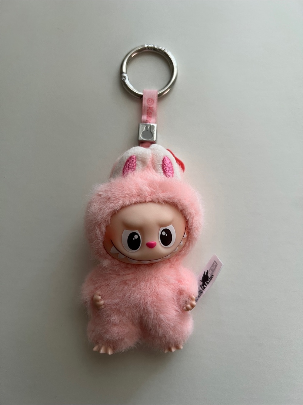 POP MART Pink Labubu Pin for Love Keychain